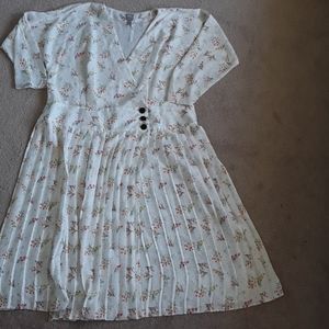 ASOS Curve Floral Midi Dress - White and Pink